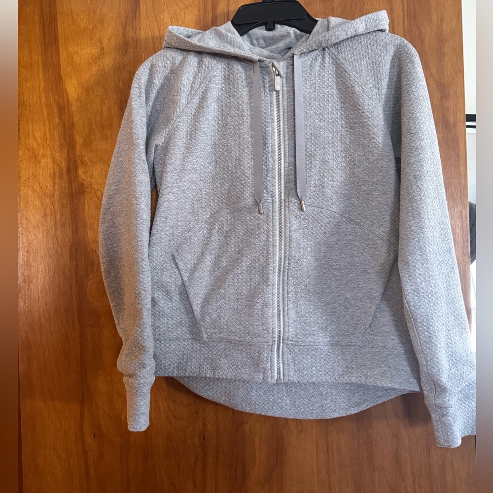 Lululemon Light Gray Hooded Zip-Up Sweatshirt